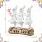 Glitzhome&#xAE; 9.25&#x22; Easter Triple Bunny Table D&#xE9;cor